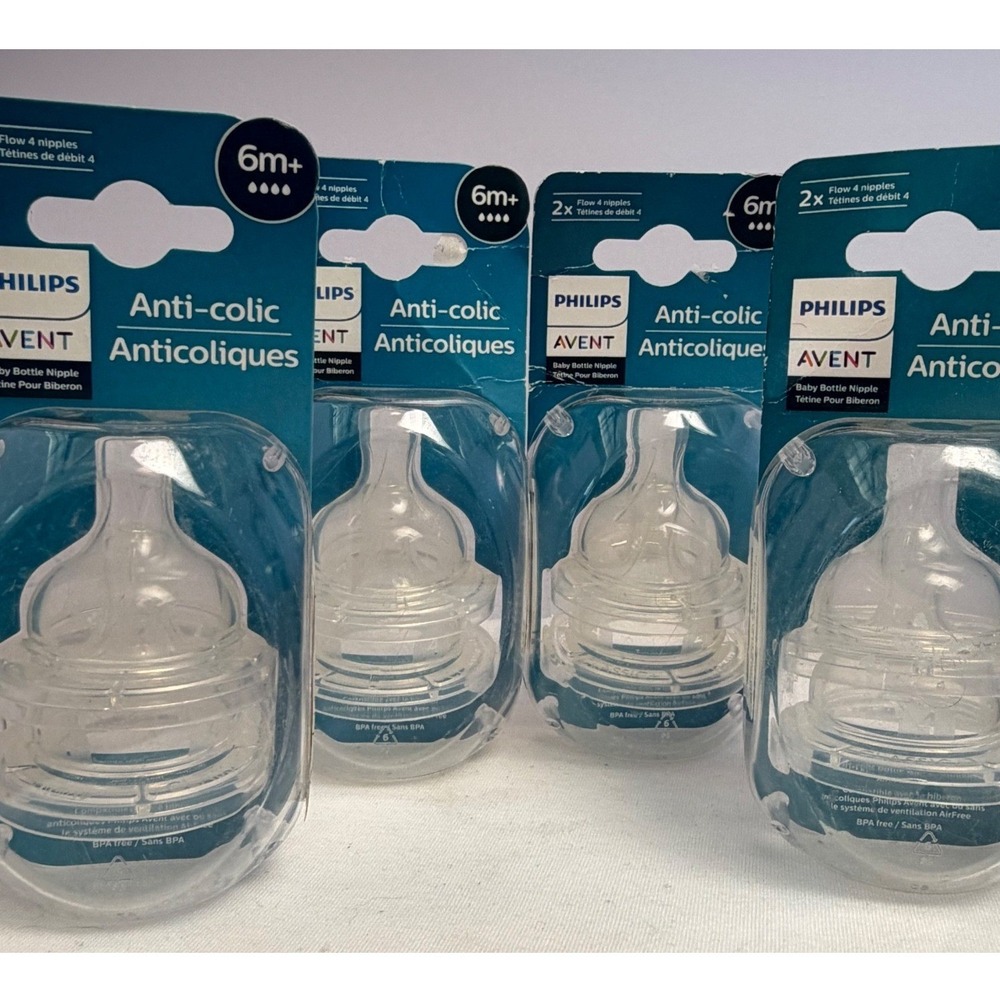 Philips Avent Anti-colic Baby Bottle Nipples Flow 4 Bundle of 4Packs 8ct NEW